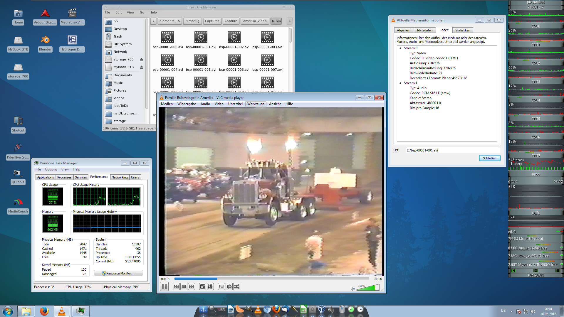 Smooth FFV1 playback in Virtualbox (Image source: Peter B.)